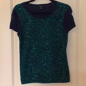 LAST CHANCE Ann Taylor cheetah print short-sleeve sweater